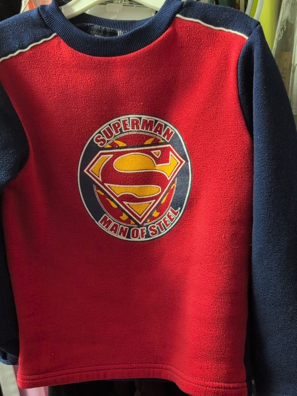 DC Comics 'Man of Steel' Kids  Pullover  Red & Navy